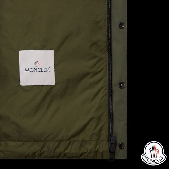 MONCLER **NWT** Carax Technical Hooded Windbreaker Jacket In Olive Green - Picture 11 of 15